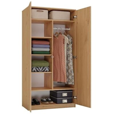 CDF Armoire Penderie Large Chambre Enfant ou Adulte Design Moderne – Tout pour Le Montage Inclus – Rangement Vêtements et Jouets – SD 90 cm Chêne Artisan – 2 Portes - Publicité CDF Armoire Penderie Large Chambre Enfant ou Adulte Design Moderne – Tout pour Le Montage Inclus – Rangement Vêtements et Jouets – SD 90 cm Chêne Artisan – 2 Portes - Publicité