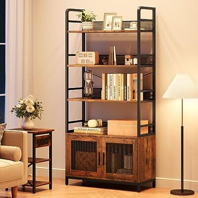 Salutmeuble Bibliothèque à trois couches en bois de fer et grille de fer avec porte d'armoire Bibliothèque industrielle à 3 niveaux Étagère de rangement ouverte Bibliothèque rustique 180 x 80 x 30 cm - Publicité Salutmeuble Bibliothèque à trois couches en bois de fer et grille de fer avec porte d'armoire Bibliothèque industrielle à 3 niveaux Étagère de rangement ouverte Bibliothèque rustique 180 x 80 x 30 cm - Publicité