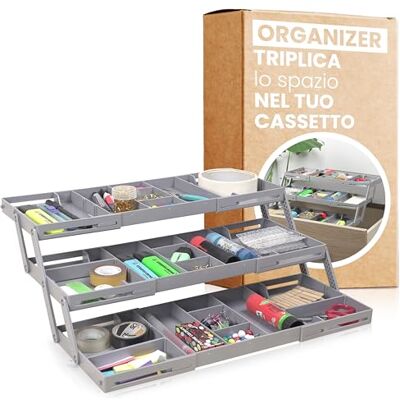 Creative Organisateur de tiroir avec trois étages organisateur de maquillage, bijoux et papeterie multifonction organisateur de tiroirs de salle de bain - Publicité Creative Organisateur de tiroir avec trois étages organisateur de maquillage, bijoux et papeterie multifonction organisateur de tiroirs de salle de bain - Publicité