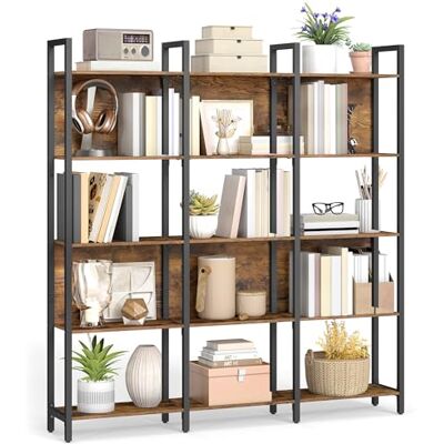 VASAGLE Bibliothèque sur 5 Niveaux, Étagère de Rangement pour Cuisine, pour Bureau, Salon, Chambre, 24 x 128 x 154,1 cm, Style Industriel, Marron Rustique et Noir d'encre LLS150K01 - Publicité VASAGLE Bibliothèque sur 5 Niveaux, Étagère de Rangement pour Cuisine, pour Bureau, Salon, Chambre, 24 x 128 x 154,1 cm, Style Industriel, Marron Rustique et Noir d'encre LLS150K01 - Publicité
