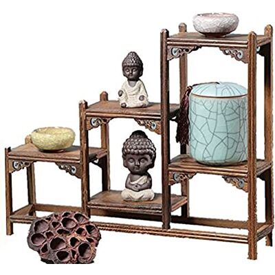 ZHZXBDGQ Étagère chinoise en bois, présentoir antique et curio, étagère pour souvenirs ou plantes, étagère de service à thé chinois, étagère de rangement en bois massif - Publicité ZHZXBDGQ Étagère chinoise en bois, présentoir antique et curio, étagère pour souvenirs ou plantes, étagère de service à thé chinois, étagère de rangement en bois massif - Publicité