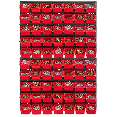 KADAX Lot de 70 Étagère Murale d'atelier, 58 x 78 cm, système de Stockage en Plastique Robuste, résistant aux UV, plaques murales Extensibles, étagère secrète pour Garage (Rouge), K7717 - Publicité KADAX Lot de 70 Étagère Murale d'atelier, 58 x 78 cm, système de Stockage en Plastique Robuste, résistant aux UV, plaques murales Extensibles, étagère secrète pour Garage (Rouge), K7717 - Publicité