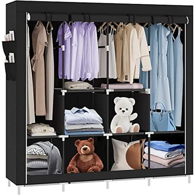 LANTUS Armoire de Rangement Garde-Robe Pliable en Tissu intissé Garde-Robe Penderies pour Chambre d'adulte-Portable Garde-Robe Armoire Étagères Vêtements (167 * 45 * 170cm) - Publicité LANTUS Armoire de Rangement Garde-Robe Pliable en Tissu intissé Garde-Robe Penderies pour Chambre d'adulte-Portable Garde-Robe Armoire Étagères Vêtements (167 * 45 * 170cm) - Publicité