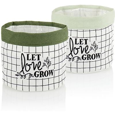 com-four ® 2x cache-pot boîte de rangement pour cosmétiques, jouets, serviettes panier de rangement pour la salle de bain cache-pot, panier en tissu organisateur (2tlg. grün) - Publicité com-four ® 2x cache-pot boîte de rangement pour cosmétiques, jouets, serviettes panier de rangement pour la salle de bain cache-pot, panier en tissu organisateur (2tlg. grün) - Publicité
