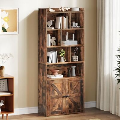 YITAHOME Bibliothèque à 4 Niveaux avec Portes et Placard étagère de Rangement sur Pied Compartiment Ouvert, idéale pour la Maison, Le Bureau, Le Salon ou la Chambre, Marron Rustique, 60 x 30 x 159 cm - Publicité YITAHOME Bibliothèque à 4 Niveaux avec Portes et Placard étagère de Rangement sur Pied Compartiment Ouvert, idéale pour la Maison, Le Bureau, Le Salon ou la Chambre, Marron Rustique, 60 x 30 x 159 cm - Publicité