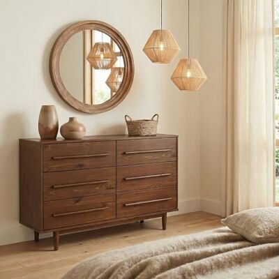 IDIMEX Commode TECCA L 111 cm avec 6 Tiroirs en Bois Massif Coloris Châtaignier, Meuble de Rangement pour Vêtements Design Scandinave Naturel, Tiroirs Spacieux, Poignées Noires Style Moderne Robuste - Publicité IDIMEX Commode TECCA L 111 cm avec 6 Tiroirs en Bois Massif Coloris Châtaignier, Meuble de Rangement pour Vêtements Design Scandinave Naturel, Tiroirs Spacieux, Poignées Noires Style Moderne Robuste - Publicité