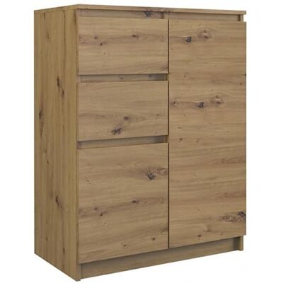 CDF Commode Compacte 2 Portes et 2 Tiroirs Meuble de Rangement Étroit Salon Chambre Bureau 70 x 40 x 97 cm Chêne Artisan - Publicité CDF Commode Compacte 2 Portes et 2 Tiroirs Meuble de Rangement Étroit Salon Chambre Bureau 70 x 40 x 97 cm Chêne Artisan - Publicité