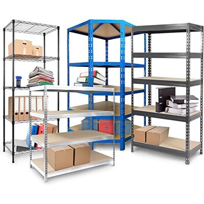 KARAT Étagères à Grande Tenue Etagère à emboîter, Montage sans Outils Rayonnages Charges Lourdes Rayonnage Magasin & Garage Étagère d'atelier modulable(Galvanisée 220 x 90 x 45 cm-5 Niveaux) - Publicité KARAT Étagères à Grande Tenue Etagère à emboîter, Montage sans Outils Rayonnages Charges Lourdes Rayonnage Magasin & Garage Étagère d'atelier modulable(Galvanisée 220 x 90 x 45 cm-5 Niveaux) - Publicité
