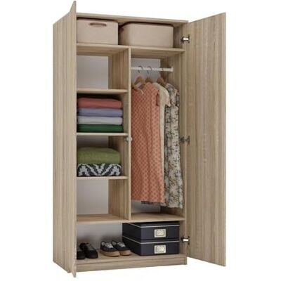 CDF Armoire Penderie Large Chambre Enfant ou Adulte Design Moderne – Tout pour Le Montage Inclus – Rangement Vêtements et Jouets – SD 90 cm Chêne Sonoma – 2 Portes - Publicité CDF Armoire Penderie Large Chambre Enfant ou Adulte Design Moderne – Tout pour Le Montage Inclus – Rangement Vêtements et Jouets – SD 90 cm Chêne Sonoma – 2 Portes - Publicité
