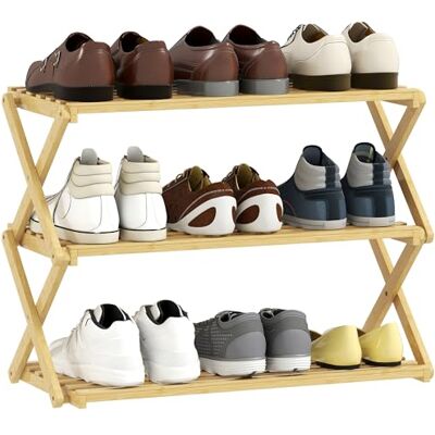 HOMCOM étroit Porte-Chaussures en Bambou, Porte-Chaussures Vertical Pliant à 3 Niveaux, sans Installation, Porte-Chaussures pour l'entrée, Le Couloir, la Chambre, Naturel - Publicité HOMCOM étroit Porte-Chaussures en Bambou, Porte-Chaussures Vertical Pliant à 3 Niveaux, sans Installation, Porte-Chaussures pour l'entrée, Le Couloir, la Chambre, Naturel - Publicité