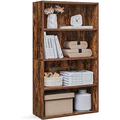 VASAGLE Bibliothèque, Étagère sur 4 Niveaux, Meuble de Rangement Ouvert, Étagère, 24 x 60 x 107,7 cm, pour Salon, Bureau, Salle à Manger, Marron Rustique LBC164X01 - Publicité VASAGLE Bibliothèque, Étagère sur 4 Niveaux, Meuble de Rangement Ouvert, Étagère, 24 x 60 x 107,7 cm, pour Salon, Bureau, Salle à Manger, Marron Rustique LBC164X01 - Publicité