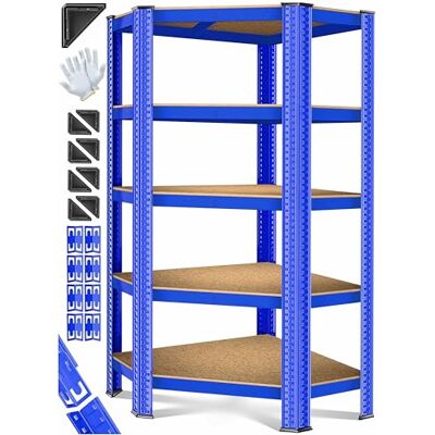 Masko ® Étagère d'Angle de Stockage pour Charges Lourdes en Métal 180 x 75 x 40 cm, 875 kg Pour Cave et Atelier - Publicité Masko ® Étagère d'Angle de Stockage pour Charges Lourdes en Métal 180 x 75 x 40 cm, 875 kg Pour Cave et Atelier - Publicité