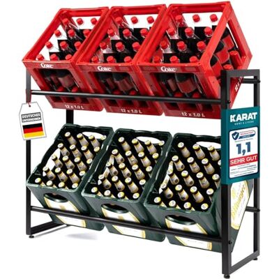 KARAT Kenji Support pour 6 caisses de Boissons Idéal pour optimiser Votre Espace de Stockage Acier Noir, 104 x 32 x 82 cm - Publicité KARAT Kenji Support pour 6 caisses de Boissons Idéal pour optimiser Votre Espace de Stockage Acier Noir, 104 x 32 x 82 cm - Publicité
