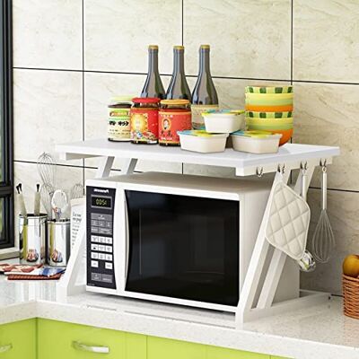 LANTUS Étagère Stable en Bois pour Four à Micro-Ondes avec Crochets, Support de Four, Grille à rôtir, étagère de Plan de Travail pour Micro-Ondes, étagère de Rangement de comptoir de Cuisine - Publicité LANTUS Étagère Stable en Bois pour Four à Micro-Ondes avec Crochets, Support de Four, Grille à rôtir, étagère de Plan de Travail pour Micro-Ondes, étagère de Rangement de comptoir de Cuisine - Publicité