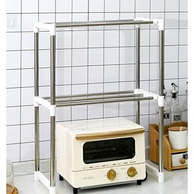 LANTUS Meuble Rangement de Cuisine Support Four Micro-Ondes avec 2 Niveaux d'étagère Extensible- Parfaits pour accrocher Vos ustensiles de Cuisine-63 * 24 * 47-87cm (Argent) - Publicité LANTUS Meuble Rangement de Cuisine Support Four Micro-Ondes avec 2 Niveaux d'étagère Extensible- Parfaits pour accrocher Vos ustensiles de Cuisine-63 * 24 * 47-87cm (Argent) - Publicité