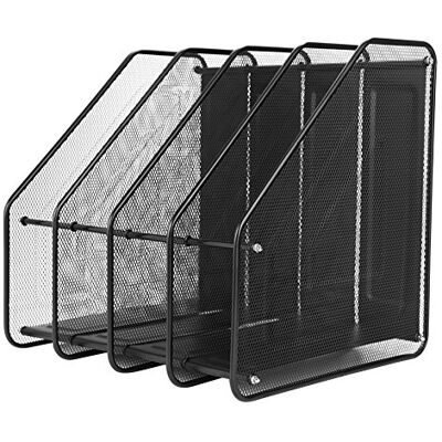 Qchomee LONTG 4*Compartiments Boite Etagère de Rangement Bureau Porte-magazines/revues/fichier Métallique Corbeille à Courrier Organisateur Casier de Stockage Trieur Document Dossier Papier A4 CD - Publicité Qchomee LONTG 4*Compartiments Boite Etagère de Rangement Bureau Porte-magazines/revues/fichier Métallique Corbeille à Courrier Organisateur Casier de Stockage Trieur Document Dossier Papier A4 CD - Publicité
