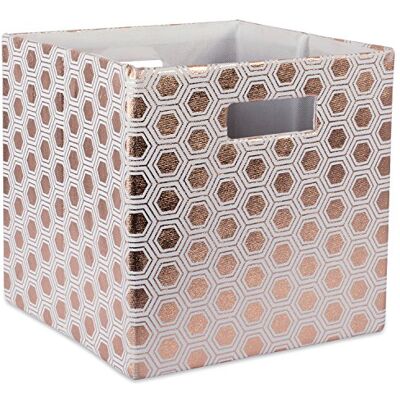 DII Boîte de rangement pliable en tissu rigide pour chambre d'enfant, bureau et maison (28 x 28 x 28 cm) – Cuivre nid d'abeille - Publicité DII Boîte de rangement pliable en tissu rigide pour chambre d'enfant, bureau et maison (28 x 28 x 28 cm) – Cuivre nid d'abeille - Publicité
