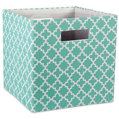 DII Design Imports Polyester Cube Lattice Aqua Square - Publicité DII Design Imports Polyester Cube Lattice Aqua Square - Publicité