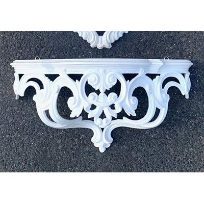 Pintici Étagère murale, console murale, (l x H x P) 50 x 24 x 20 cm Étagère murale antique Repro Style antique Étagère à fleurs CP72 (blanc) - Publicité Pintici Étagère murale, console murale, (l x H x P) 50 x 24 x 20 cm Étagère murale antique Repro Style antique Étagère à fleurs CP72 (blanc) - Publicité
