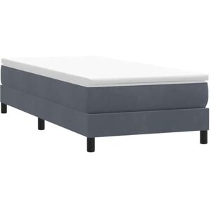 vidaXL Sommier à Lattes de lit sans Matelas Gris foncé 90x220 cm, lit, sommier, lit en Velours, Meuble de Chambre à Coucher, lit Simple, lit rembourré - Publicité vidaXL Sommier à Lattes de lit sans Matelas Gris foncé 90x220 cm, lit, sommier, lit en Velours, Meuble de Chambre à Coucher, lit Simple, lit rembourré - Publicité