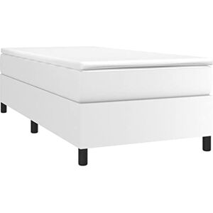 vidaXL Cadre de lit à Lattes, Lit Rembourré, Lit Simple avec Sommier à Lattes, Lit Adulte de Chambre à Coucher, Moderne, Blanc 90x190 cm Similicuir - Publicité vidaXL Cadre de lit à Lattes, Lit Rembourré, Lit Simple avec Sommier à Lattes, Lit Adulte de Chambre à Coucher, Moderne, Blanc 90x190 cm Similicuir - Publicité