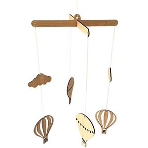 Fivetwofive En Bois MontgolfièRe Carillon éOlien Ornements Muraux Suspendus Cloche de Lit INS Nordic Style DéCoration de Chambre D'Enfants Garderie Accessoires de Photo - Publicité