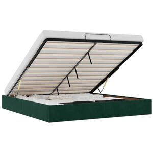 vidaXL lit ottoman sans matelas, vert foncé, 180 x 200 cm, en velours, cadre avec espace de rangement - Publicité vidaXL lit ottoman sans matelas, vert foncé, 180 x 200 cm, en velours, cadre avec espace de rangement - Publicité