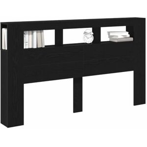 Tête de lit en chêne noir avec lumières LED 180x18,5x103,5 cm Vidaxl - Publicité Tête de lit en chêne noir avec lumières LED 180x18,5x103,5 cm Vidaxl - Publicité