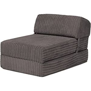 Loft 25 Futon Pliable Jumbo Cord Single Z-Bed Matelas Sofa Sleepover Guest Salon Soft et Confortable Chaise léger et Durable Qualité Cordon Tissu Meuble (Anthracite) - Publicité Loft 25 Futon Pliable Jumbo Cord Single Z-Bed Matelas Sofa Sleepover Guest Salon Soft et Confortable Chaise léger et Durable Qualité Cordon Tissu Meuble (Anthracite) - Publicité