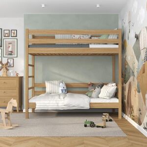 N-wood N03 Lit superposé 2 Places 90x200, Lit Enfant ou Adultes, 100% en Massif Bois, Lit Hauteur, Échelle à Gauche ou Droite, Cadre Inclus, Sûr Bords arrondis, Construction Stable, Chêne Naturel - Publicité N-wood N03 Lit superposé 2 Places 90x200, Lit Enfant ou Adultes, 100% en Massif Bois, Lit Hauteur, Échelle à Gauche ou Droite, Cadre Inclus, Sûr Bords arrondis, Construction Stable, Chêne Naturel - Publicité