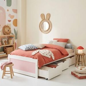 IDIMEX Lit Fonctionnel MIA avec rangements 3 tiroirs 90 x 200 cm, lit Simple 1 Place, lit Enfant en pin Massif lasuré Blanc et Rose - Publicité IDIMEX Lit Fonctionnel MIA avec rangements 3 tiroirs 90 x 200 cm, lit Simple 1 Place, lit Enfant en pin Massif lasuré Blanc et Rose - Publicité