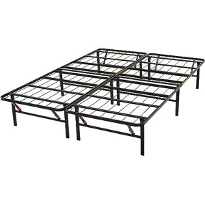 Cadre de lit plateforme en acier noir Amazon Basics - 140x200 cm - Sans outils - Publicité Cadre de lit plateforme en acier noir Amazon Basics - 140x200 cm - Sans outils - Publicité