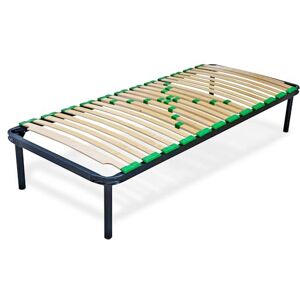 EVERGREENWEB MATERASSI & BEDS EVERGREENWEB Sommier Simple 80 x 200 cm 24 Lattes en Bois avec Lattes réglables, Orthopédiques, Cadre en Fer Renforcé laqué époxy, 4 Pieds Amovibles Inclus, Mod. Premium - Publicité EVERGREENWEB MATERASSI & BEDS EVERGREENWEB Sommier Simple 80 x 200 cm 24 Lattes en Bois avec Lattes réglables, Orthopédiques, Cadre en Fer Renforcé laqué époxy, 4 Pieds Amovibles Inclus, Mod. Premium - Publicité