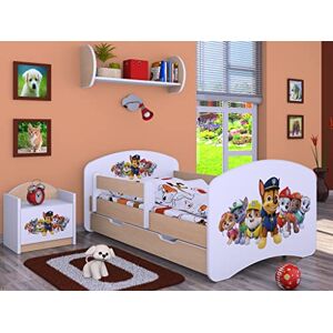 BDW Lit Enfant Super Dogs Lit bébé avec Matelas et tiroir Lit antichute Confortable et Durable Chambre d'enfant Poire Claire (Motif 3) 180x90 - Publicité BDW Lit Enfant Super Dogs Lit bébé avec Matelas et tiroir Lit antichute Confortable et Durable Chambre d'enfant Poire Claire (Motif 3) 180x90 - Publicité