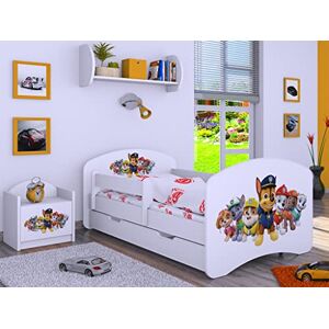 BDW Lit Enfant Super Dogs lit bébé avec Matelas et tiroir lit antichute Confortable et Durable Chambre d'enfant Blanc (Motif 3) 160x80 - Publicité BDW Lit Enfant Super Dogs lit bébé avec Matelas et tiroir lit antichute Confortable et Durable Chambre d'enfant Blanc (Motif 3) 160x80 - Publicité