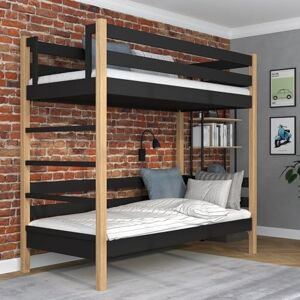 N-wood N03 Lit superposé 120x200, Lit pour Enfants ou Adultes, 100% en Massif Bois, Lit Hauteur, Échelle à Gauche ou Droite, Cadre Inclus, Barrière de sécurité, Matériaux de Haute qualité, Chêne Noir - Publicité N-wood N03 Lit superposé 120x200, Lit pour Enfants ou Adultes, 100% en Massif Bois, Lit Hauteur, Échelle à Gauche ou Droite, Cadre Inclus, Barrière de sécurité, Matériaux de Haute qualité, Chêne Noir - Publicité