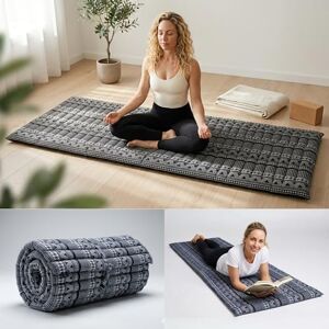 Leewadee Tapis Thai Enroulable 190 x 70 cm Kapok Tapis de Sol Sommeil Massage Méditation Alternative Futon - Publicité Leewadee Tapis Thai Enroulable 190 x 70 cm Kapok Tapis de Sol Sommeil Massage Méditation Alternative Futon - Publicité