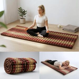 LEEWADEE Tapis Thai Enroulable 190 x 70 cm Kapok Tapis de Sol Sommeil Massage Méditation Alternative Futon - Publicité LEEWADEE Tapis Thai Enroulable 190 x 70 cm Kapok Tapis de Sol Sommeil Massage Méditation Alternative Futon - Publicité