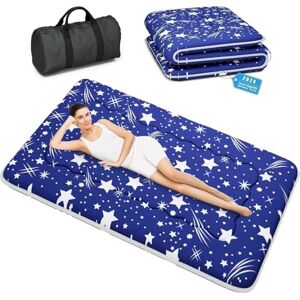 Kiseely Matelas futon Portable Pliable, Tatami Pliable Japonais, Matelas de Couchage Portable pour dortoir avec Sac et Sangle, Matelas de Sol Camping Enroulable (Bleu HY1, 150X200cm) - Publicité Kiseely Matelas futon Portable Pliable, Tatami Pliable Japonais, Matelas de Couchage Portable pour dortoir avec Sac et Sangle, Matelas de Sol Camping Enroulable (Bleu HY1, 150X200cm) - Publicité