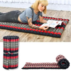 LEEWADEE Tapis Thai Enroulable 190 x 70 cm Kapok Tapis de Sol Sommeil Massage Méditation Alternative Futon - Publicité LEEWADEE Tapis Thai Enroulable 190 x 70 cm Kapok Tapis de Sol Sommeil Massage Méditation Alternative Futon - Publicité