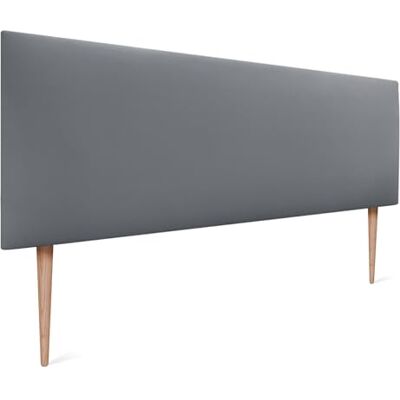 DHOME Tête de lit en Similicuir ou Tissu AQUALINE Tête de lit Lisse Tête de lit tapissée Lit de Luxe (135cm avec Pieds (Lits 120/135/140), Similicuir Gris) - Publicité DHOME Tête de lit en Similicuir ou Tissu AQUALINE Tête de lit Lisse Tête de lit tapissée Lit de Luxe (135cm avec Pieds (Lits 120/135/140), Similicuir Gris) - Publicité