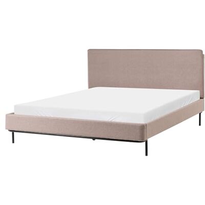 Beliani Lit Double Moderne avec Tête de Lit et Sommier Lattes 160 x 200 cm en Tissu Rembourré Taupe Corio - Publicité Beliani Lit Double Moderne avec Tête de Lit et Sommier Lattes 160 x 200 cm en Tissu Rembourré Taupe Corio - Publicité