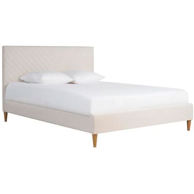 Miliboo Lit 2 Places 160x200 en Tissu Beige SIDONIE - Publicité Miliboo Lit 2 Places 160x200 en Tissu Beige SIDONIE - Publicité