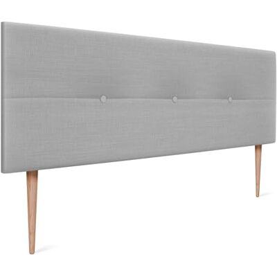 DHOME Tête de lit en Lin Naturel avec Boutons et Pieds en Bois Tête de lit tapissée Chambre à Coucher Moderne Top Trending (Lin Gris Clair, 145x105cm (140/135)) - Publicité DHOME Tête de lit en Lin Naturel avec Boutons et Pieds en Bois Tête de lit tapissée Chambre à Coucher Moderne Top Trending (Lin Gris Clair, 145x105cm (140/135)) - Publicité