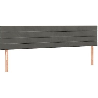 vidaXL Têtes de Lit Meubles de Chambre à Coucher Accessoires de Lit Simple Têtes de Cadre de Lit Intérieur Gris Foncé 160x5x78/88 cm Velours - Publicité vidaXL Têtes de Lit Meubles de Chambre à Coucher Accessoires de Lit Simple Têtes de Cadre de Lit Intérieur Gris Foncé 160x5x78/88 cm Velours - Publicité