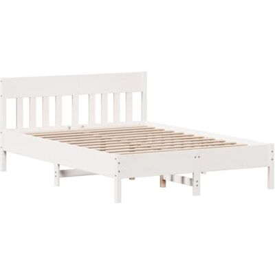 vidaXL Cadre de Lit et Tête de Lit Double avec Sommier à Lattes, Adulte, Meuble de Chambre Moderne, Blanc 140x190 cm en Bois de Pin Massif - Publicité vidaXL Cadre de Lit et Tête de Lit Double avec Sommier à Lattes, Adulte, Meuble de Chambre Moderne, Blanc 140x190 cm en Bois de Pin Massif - Publicité