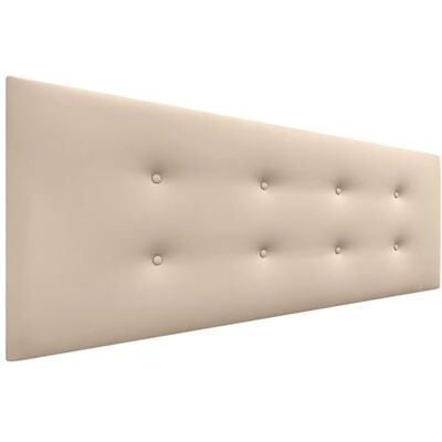 Tête de lit Beige DHOME - Tapissée, 135cm, 2 Rangées de Boutons, Haut de Gamme - Publicité Tête de lit Beige DHOME - Tapissée, 135cm, 2 Rangées de Boutons, Haut de Gamme - Publicité