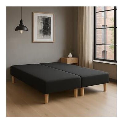 Sommiflex - Sommier Tapissier Noir - 180x200 - 90x200x2 - Bed base - Publicité Sommiflex - Sommier Tapissier Noir - 180x200 - 90x200x2 - Bed base - Publicité