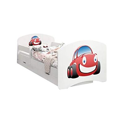 Happy Babies LIT D'ENFANT DOUBLE FACE AVEC TIROIR Design moderne avec bords sécurisés et matelas en mousse antichute 7 cm (Voiture, 180x90) - Publicité Happy Babies LIT D'ENFANT DOUBLE FACE AVEC TIROIR Design moderne avec bords sécurisés et matelas en mousse antichute 7 cm (Voiture, 180x90) - Publicité