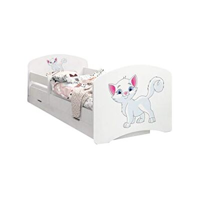 Happy Babies LIT D'ENFANT DOUBLE FACE AVEC TIROIR Design moderne avec bords sécurisés et matelas en mousse antichute 7 cm (Chatons, 160/80) - Publicité Happy Babies LIT D'ENFANT DOUBLE FACE AVEC TIROIR Design moderne avec bords sécurisés et matelas en mousse antichute 7 cm (Chatons, 160/80) - Publicité